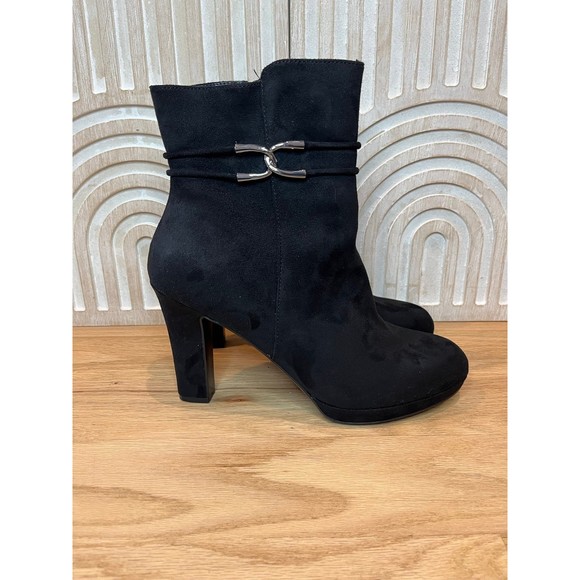 NEW Impo Memory Foam Black Heeled Boots - Picture 1 of 7